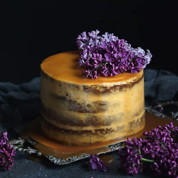 Lilac Honey Naked Cake